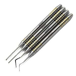 ชุดเครื่องมือถอนฟันแบบไม่ทำลายเส้นเอ็นเหงือก 4 ชิ้น ทำจากสแตนเลสคุณภาพสูง ใช้ซ้ำได้ สีทอง - Product Image 3