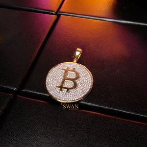 Colgantes y dijes de joyería de moda Busto abajo en oro sólido de 10kt y diamantes de corte redondo VVS Moissanite - Product Image 4