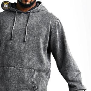 Vente en gros de survêtements à manches longues ODM personnalisés délavés à l'acide pantalons de survêtement à capuche en polaire de style Hip Hop impression de logo personnalisée - Product Image 2