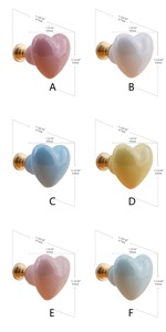 Heart Shape Knob for Cabinets Drawers and Doors Cute Decorative Handle for Home Decor <b>Kids</b> Room Furniture and Interior Styling - Product Image 3