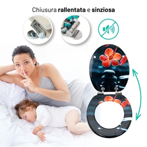 Coprisedile universale bianco MDF con chiusura rallentata confezione in pietra a molla fantasia - Product Image 5