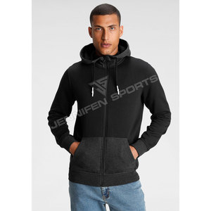 Sweat à capuche zippé surdimensionné en coton pour homme, coupe carrée, imprimé numérique, teint uni, épais, style streetwear d'hiver, grandes tailles - Product Image 4