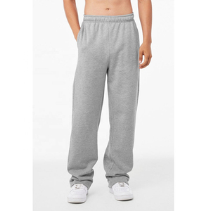 Pantalones de chándal informales para hombre, pantalones de chándal de pierna recta de algodón polar en blanco pesado Unisex para hombre con servicio de OEM impreso con logotipo personalizado - Product Image 2