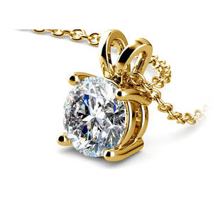 Pendentif en diamant de laboratoire rond serti à griffes de 1,50 carat en or blanc/jaune 14 carats, pendentifs et breloques en diamant G-Vs - Product Image 5