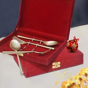 Juego de Cucharas de Latón Tradicionales Indias para Uso en la Cocina Ayurvédica, Juego de Cucharas Decorativas de Latón para Cenas Festivas y Regalos - Product Image 6