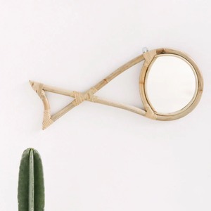 Modern Design Round Fish-Shaped Rattan <b>Mirror</b> Unique Art Wall Hanging for Home Children's Room - Product Image 2