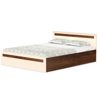 Lit double en bois d'ingénierie BLUEWUD Maltein, lit queen size avec boîte de rangement pour meubles de chambre à coucher (personnalisation disponible)