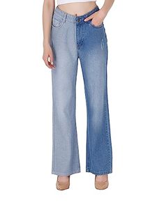 Mode polyvalent noir mince jambe large Denim pantalon lavé perforé Denim Flare pantalon femmes taille haute cloche bas Jeans - Product Image 3