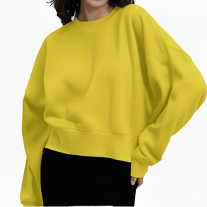 Sudadera de cuello redondo extragrande para mujer, talla grande, con estampado de letras, 100% algodón, manga murciélago, forro polar suave, informal, cálida y cómoda - Product Image 6