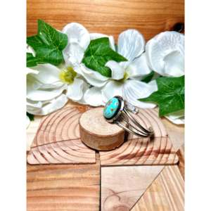 Navajo Handmade #8 Turquoise & Sterling <b>Silver</b> Fashion <b>Cuff</b> <b>Bracelet</b> - Product Image 3