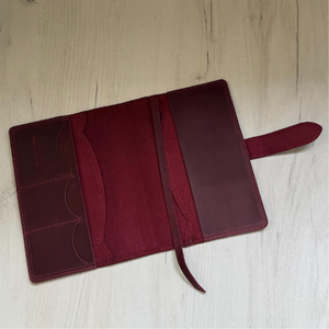 Couverture de carnet en cuir Crazy Horse A5 personnalisée, couleur unie, organiseur de journal rechargeable avec porte-cartes, inserts personnalisés - Product Image 4