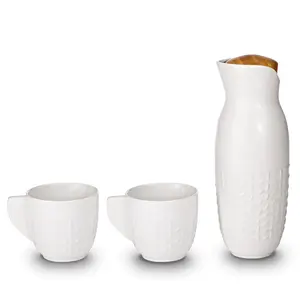 Acera Liven Footprint Carafe Set Cup With Handles Ceramic Tumblers Set Crafted With Beautiful Designs