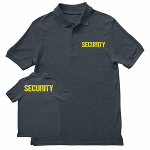 Chemise POLO unisexe personnalisée pour personnel professionnel jaune et bleu marine à manches courtes pour uniformes de sécurité d'été - Product Image 4
