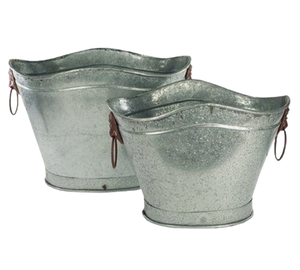 Jardinières galvanisées avec poignée latérale Jardinière galvanisée économique Jardinière galvanisée faite à la main Designer classique et élégante - Product Image 1