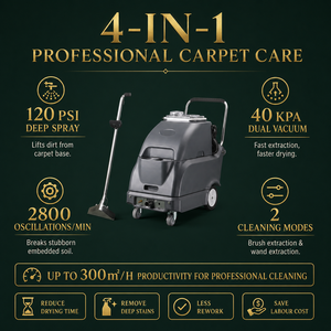Máquina Extractora para Limpieza de Alfombras, 2 Motores, 40KPA, Aspiradora con Pulverizador para Hoteles y Oficinas, Equipo de Limpieza Profunda 300 ㎡ Capacidad /h - Product Image 3