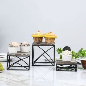 Ensemble de 4 présentoirs en fer massif, supports à pizza dessert de tailles différentes, noirs classiques, vaisselle élégante et durable à un prix abordable - Product Image 4