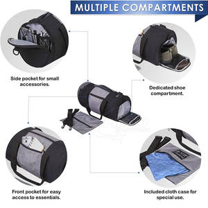 Sac de sport en nylon imperméable avec logo personnalisé et compartiment à chaussures, style tendance 2025, PREGO INDUSTRIES PI-GDB-02 - Product Image 3