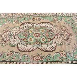 พรมวินเทจขนาด 5.3x9.2 ฟุต พรมตุรกีขนาดใหญ่ พรมลายดอกไม้สีเขียว - Product Image 4