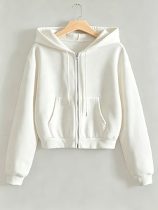 Sudadera con Capucha para Mujer de Alta Demanda, con Logotipo Personalizado, Estilo Casual, Corta, de Algodón, Manga Larga - Product Image 1