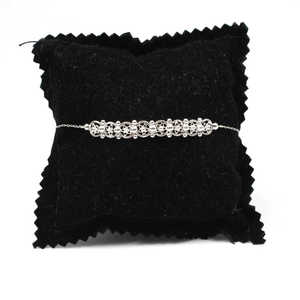 925 Sterling <b>Silver</b> Fine <b>Charm</b> <b>Bracelet</b> with White Ceramic Bezel and Star Design - Product Image 4
