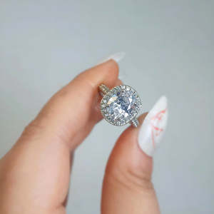 NOVAMART Fine Zarkan 925 <b>Silver</b> American Diamond <b>Solitaire</b> <b>Ring</b> Elegant and Luxurious Jewelry Wholesale Export - Product Image 5