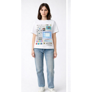 Felpa con Cappuccio Cyber Tech Effetto Lavato con Stampa Digitale - Unisex Nera o Bianca - Product Image 1