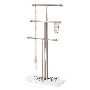 Handmade Modern Simple Design Stainless Steel Jewelry <b>Stand</b> Stylish Marble Polished Decor for Home Living Room Anniversary Gift - Product Image 1