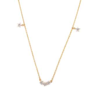 Eleva tu estilo con nuestro collar de cadena diario de estrella de diamante genuino 100% en oro amarillo sólido de 14K para su moda única - Product Image 1