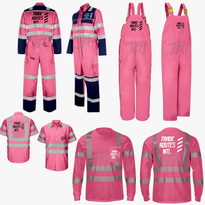 Lightweight Polyester Safety <b>Overall</b> Set Button-up Shirt Crew Neck <b>Waterproof</b> Reflective Workwear Outdoor Safety OEM Available - Product Image 1