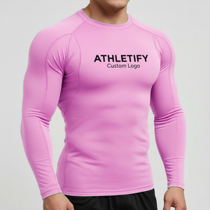Camiseta de Compresión Transpirable para Hombre, con Logotipo Personalizado, de Secado Rápido, Cómoda, para Natación, Ropa Deportiva para Gimnasio. - Product Image 1