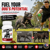 Complément alimentaire pour chiens OEM, Soft Chews pour développer les muscles, riche en protéines, gain de masse musculaire pour chiens Bully, Pitbull, chiens de travail, marque privée