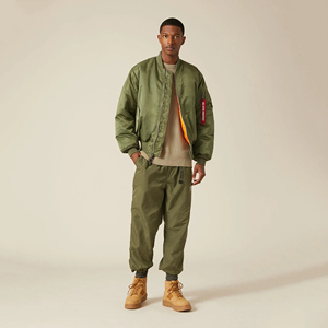 Blouson aviateur en tissu satiné de haute qualité pour hommes, respirant, en nylon, avec capuche à motif clair, fermeture éclair XL High Street - Product Image 4