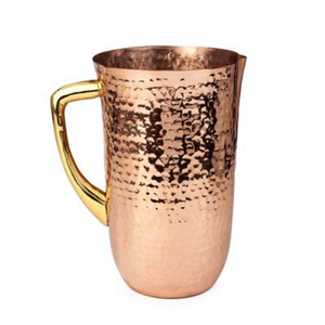 Mug en cuivre de style moderne martelé à la main avec des poignées en laiton, écologique, parfait pour les cocktails et les accessoires de bar, en solde - Product Image 1