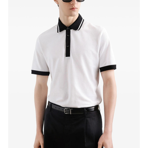 Camisas de Verano para Hombre, 100% Algodón, Transpirables, Bordadas, Cómodas, de Punto, con Patrón Sólido, Color de Contraste, Formales de Negocios - Product Image 3