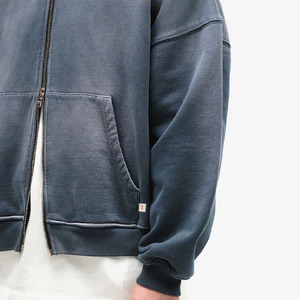 Diseño único 500GSM Oversized Sun Fade Cotton Blended Hoodies 100% Cotton Street Wear Double Ended Zip Sun Faded Hoodies - Product Image 5