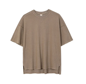 T-shirt unisexe en coton lourd uni, personnalisable avec logo, manches courtes, style streetwear - Product Image 5