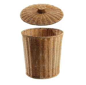 New Choice Household Storage <b>Basket</b> Eco-Friendly circle Shape 100% Rattan Rustic Style Multifunction Use for Neatening/Storage - Product Image 6