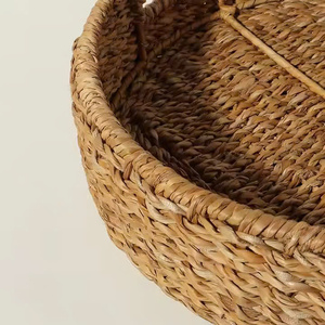 Meilleures ventes : Plateau en raphia tressé et jonc de mer, écologique, jaune, pour la maison et la restauration, conteneur alimentaire, Vietnam, MOQ 30 pièces - Product Image 3