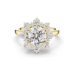 Anillo Halo con Diamante de Laboratorio Redondo Brillante de 2.736 CT para Mujer, Claridad VVS-VS EF, Oro de 18KT, 14KT, 10KT y Plata 925, Color Rosa - Product Image 2
