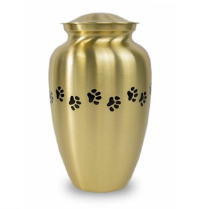 Urna Funeraria para Mascotas de Latón con Diseño Personalizado de Huella Dorada, Hermoso Acabado Negro Brillante para Cenizas de Mascotas, Artículos Funerarios, Urna para Adultos - Product Image 2