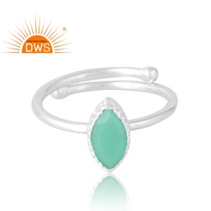 Anillo de piedras preciosas de crisoprasa Natural de Plata de Ley 925 más vendido, joyería personalizada para mujer, regalo para ella - Product Image 3