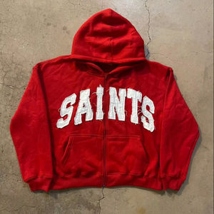 Distressed Hoodie Cotton Blended Acid Wash Custom Patch <b>Applique</b> Embroidery Design Your Text Logo Hoodies Oversized Hoodies - Product Image 3