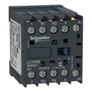 Contactor SCHNEIDER ELECTRIC LC1K090085E7 TeSys K 4P (2 NA + 2 NC) con Bobina de 48 V CA, Compatible con AC-1 <= 440 V 20 A - Product Image 1
