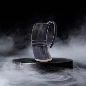 Crescent Crafts 100% gobelet à cornes de buffle grande capacité Eco Viking tasse de qualité supérieure 500ml/700ml tasse en céramique - Product Image 1