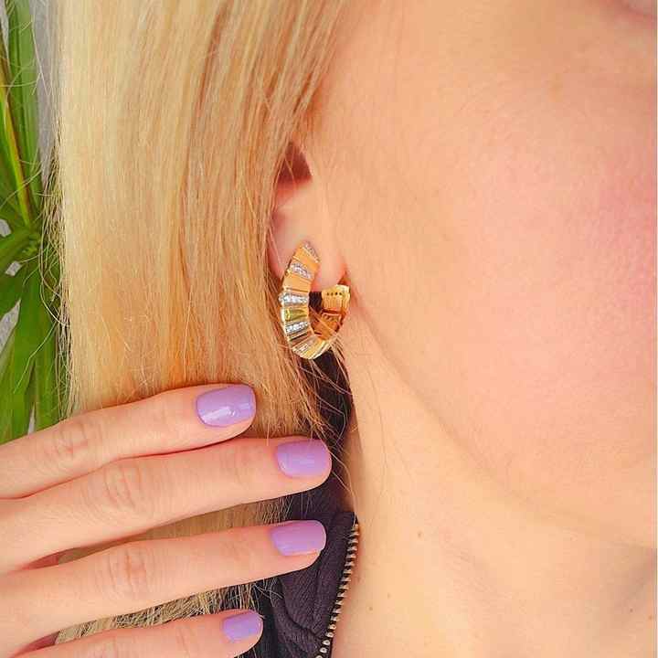 Brand Hoop Earrings with Prism Stone
