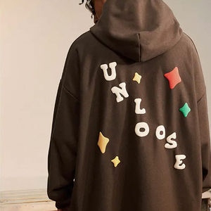 Sweat à capuche imprimé puff, vêtements streetwear sur mesure, tissu épais oversize, style décontracté unisexe, couture durable, vêtements d'hiver confortables - Product Image 5