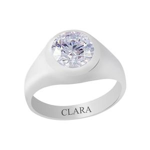 NOVAMART Fine Geometric Rhodium-Plated Zircon <b>Ring</b> (6.5cts or 7.25ratti)-IGI Certified Perfect Gift for <b>Couples</b> Wholesale Export - Product Image 1
