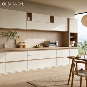 Mobile da <span class=keywords><strong>Cucina</strong></span> in Stile <span class=keywords><strong>Zen</strong></span> Giapponese Moderno, Montaggio Rapido, Maniglia in Legno Massello, Armadio Minimalista per la Casa - Product Image 1