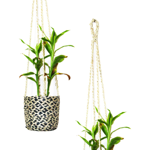 Panier de rangement tissé en jute sans couleur fait à la main avec crochets pour la maison hôtel bureau plante pot de fleurs décor salon balcon - Product Image 6