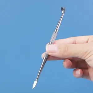 Processus de poussoirs à ongles en chrome perlé améliorés Poignée incurvée Poussoirs à ongles à cuticules Expédition rapide Outils à ongles - Product Image 2